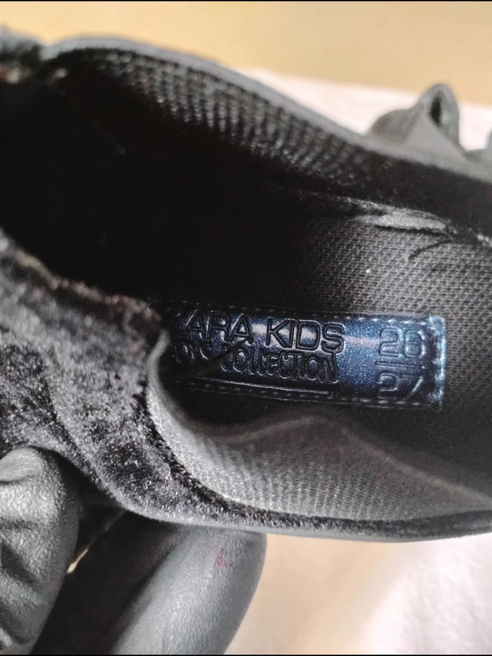 Zara Black Velvet Dress- Boys Shoes. Size:  26/27